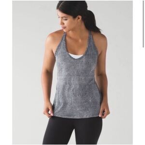 Lululemon Wild And Free Tank Fall Net White Black / Black size 8